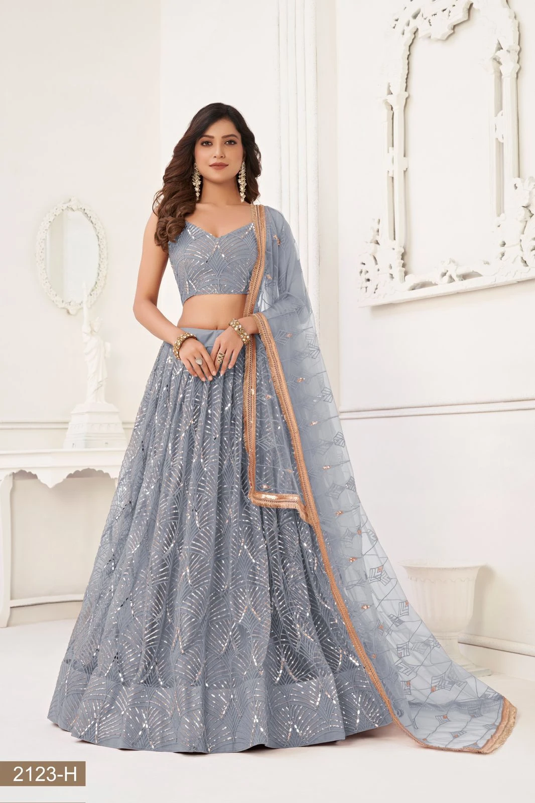 Narayani Fashion 2123-E-F-G-H-I Tone to Tone Cotton Thread Wholesale Lehenga Catalog — Wholesale, MPA wholesale from Surat - Gallery Image 3